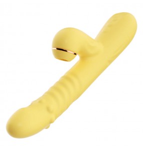 MizzZee - LoveJoy Rotating Beads Retractable Warming Suction Wand (Chargeable - Yellow)